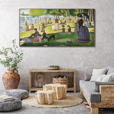 Tableau imprimé sur toile Dimanche après-midi au bord de la rivière