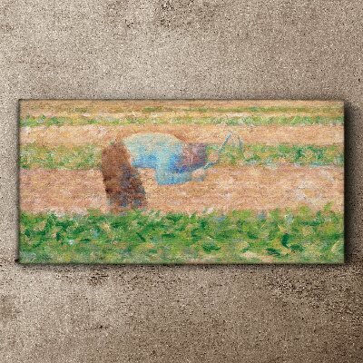 Tableau toile imprimée Un agriculteur travaillant dans le champ