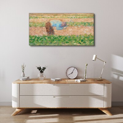 Tableau toile imprimée Un agriculteur travaillant dans le champ