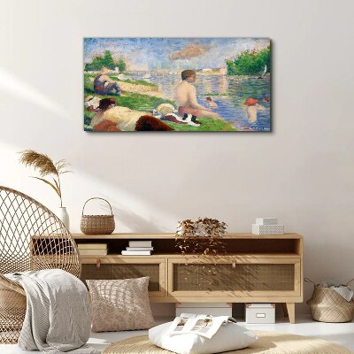 Tableau sur toile Détente estivale au bord de l'eau