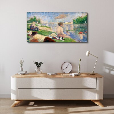 Tableau sur toile Détente estivale au bord de l'eau