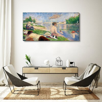 Tableau sur toile Détente estivale au bord de l'eau