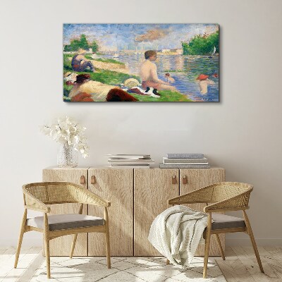 Tableau sur toile Détente estivale au bord de l'eau