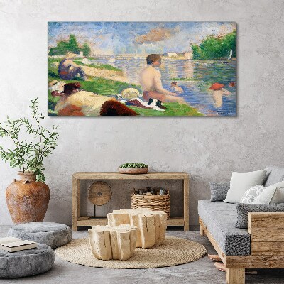 Tableau sur toile Détente estivale au bord de l'eau