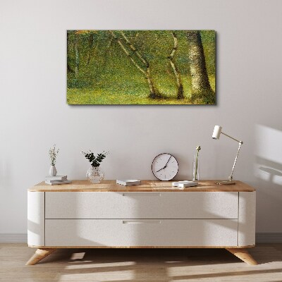 Tableau toile imprimée Forêt verte au soleil