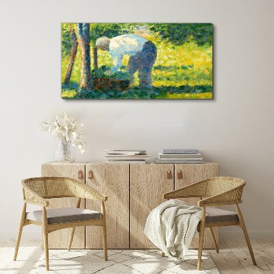 Tableau imprimé sur toile Travailler dans le jardin