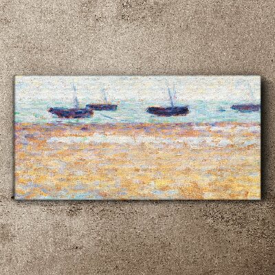 Tableau imprimé sur toile Un port tranquille aux couleurs pastel