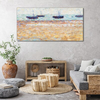 Tableau imprimé sur toile Un port tranquille aux couleurs pastel