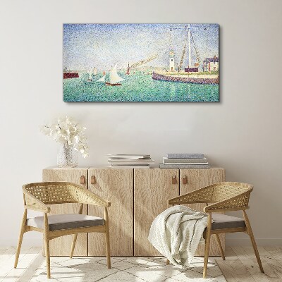 Tableau toile imprimée Paysage marin avec voiliers