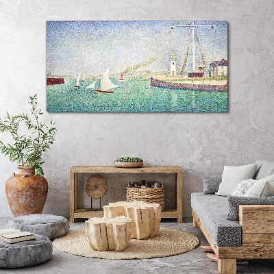Tableau toile imprimée Paysage marin avec voiliers