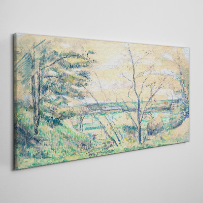 Tableau sur toile Un paysage paisible avec des arbres