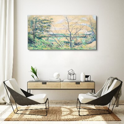 Tableau sur toile Un paysage paisible avec des arbres