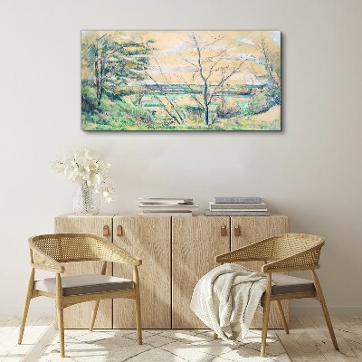 Tableau sur toile Un paysage paisible avec des arbres