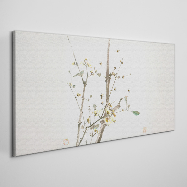Tableau imprimé sur toile Une branche florale aux tons délicats