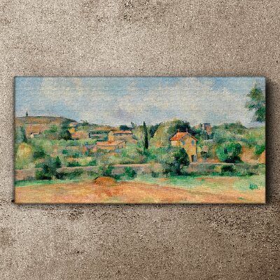 Tableau sur toile Paysage rural aux couleurs pastel