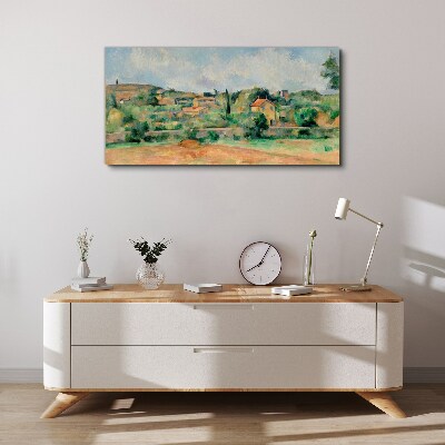 Tableau sur toile Paysage rural aux couleurs pastel