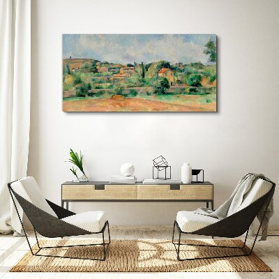 Tableau sur toile Paysage rural aux couleurs pastel