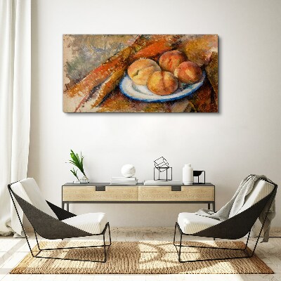 Tableau imprimé sur toile Table de fruits aux couleurs pastel