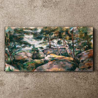 Tableau toile imprimée Un paysage rocheux parmi les arbres