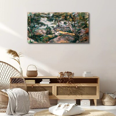 Tableau toile imprimée Un paysage rocheux parmi les arbres