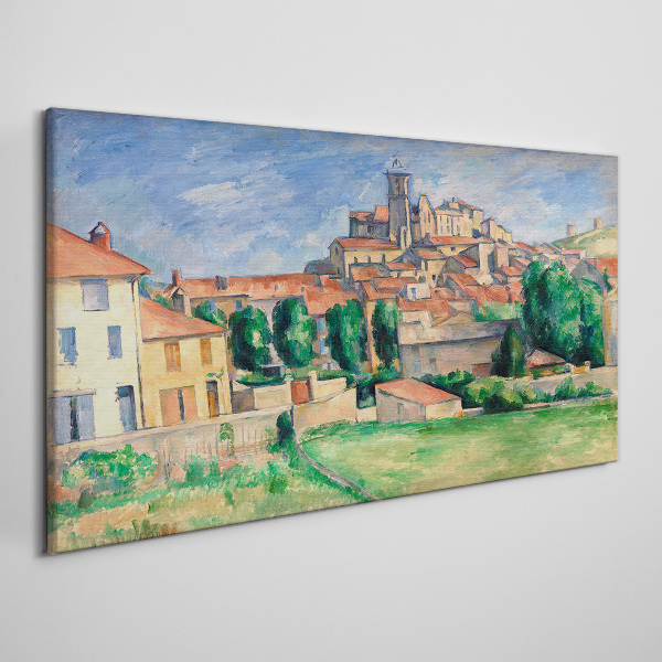 Tableau toile imprimée Vue de la ville avec verdure