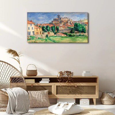 Tableau toile imprimée Vue de la ville avec verdure