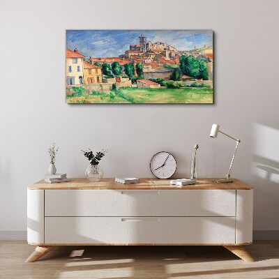 Tableau toile imprimée Vue de la ville avec verdure