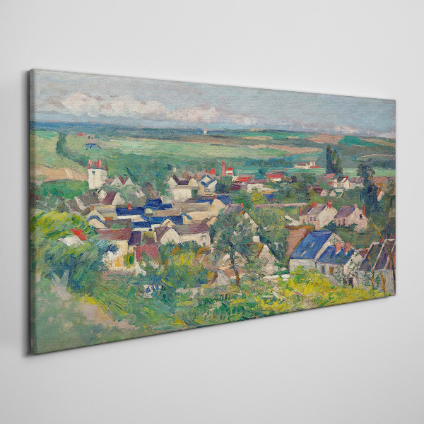 Tableau imprimé sur toile Vue du village à la lumière du jour
