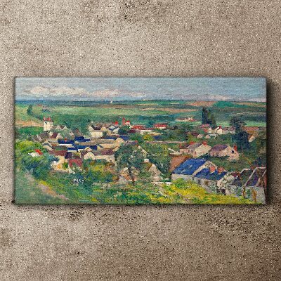 Tableau imprimé sur toile Vue du village à la lumière du jour