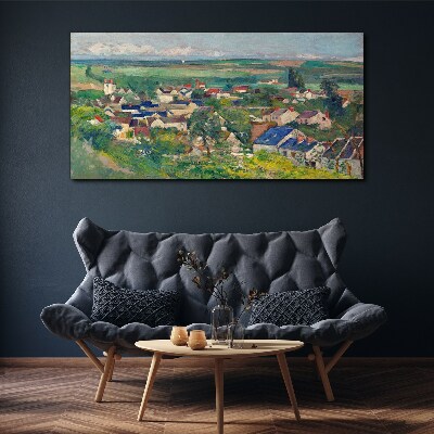 Tableau imprimé sur toile Vue du village à la lumière du jour