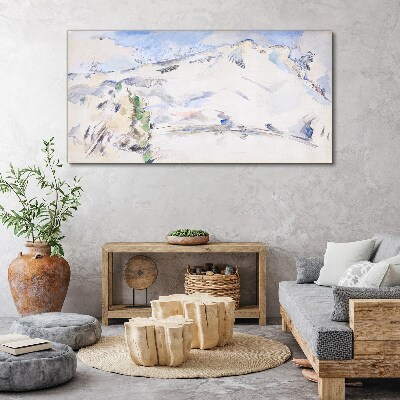 Tableau sur toile Paysage de montagne aux tons pastel