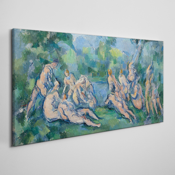 Tableau toile imprimée Scène de baignade dans la nature