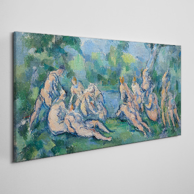 Tableau toile imprimée Scène de baignade dans la nature