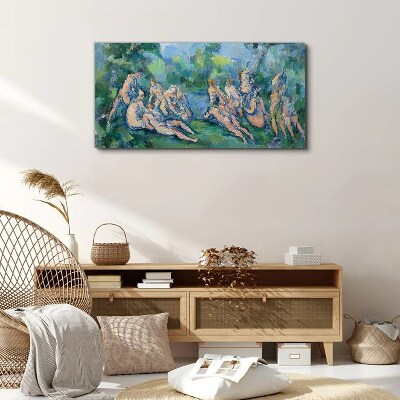 Tableau toile imprimée Scène de baignade dans la nature