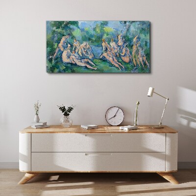 Tableau toile imprimée Scène de baignade dans la nature