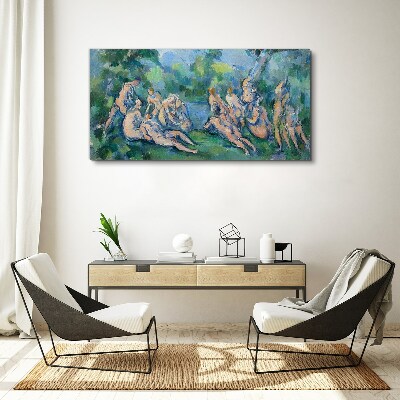 Tableau toile imprimée Scène de baignade dans la nature
