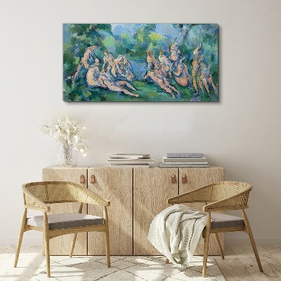 Tableau toile imprimée Scène de baignade dans la nature