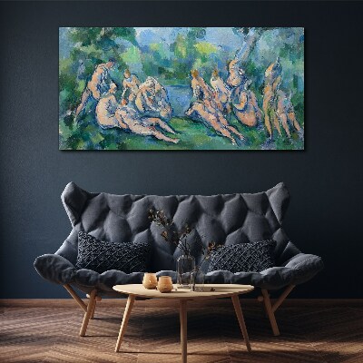 Tableau toile imprimée Scène de baignade dans la nature