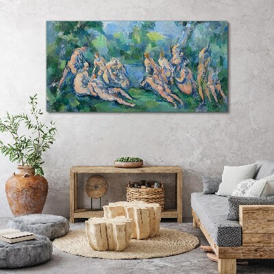 Tableau toile imprimée Scène de baignade dans la nature