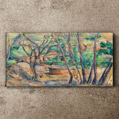 Tableau imprimé sur toile Paysage parmi les arbres
