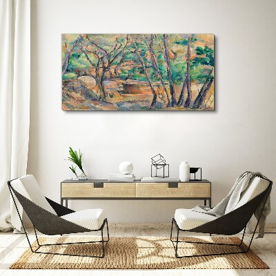 Tableau imprimé sur toile Paysage parmi les arbres