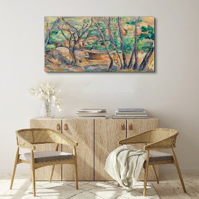 Tableau imprimé sur toile Paysage parmi les arbres