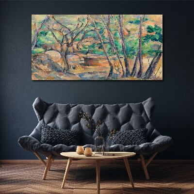 Tableau imprimé sur toile Paysage parmi les arbres