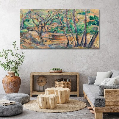 Tableau imprimé sur toile Paysage parmi les arbres