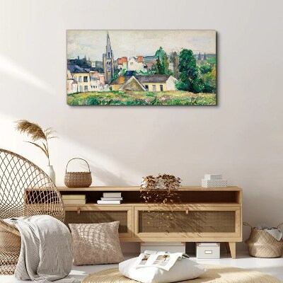Tableau sur toile Paysage rural avec une église