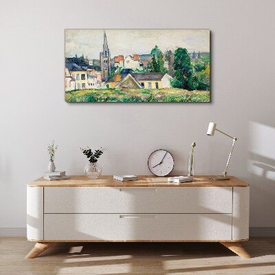 Tableau sur toile Paysage rural avec une église
