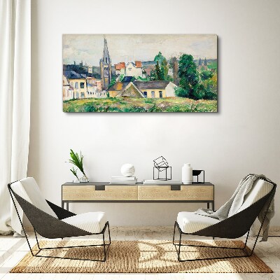 Tableau sur toile Paysage rural avec une église