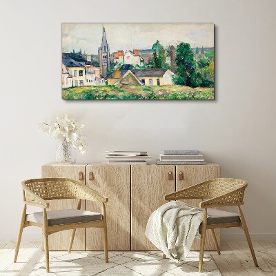 Tableau sur toile Paysage rural avec une église