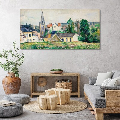 Tableau sur toile Paysage rural avec une église