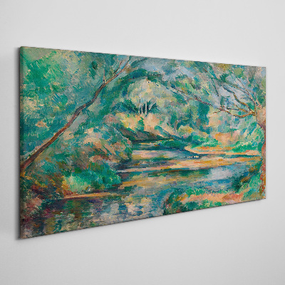 Tableau imprimé sur toile Paysage verdoyant avec une rivière
